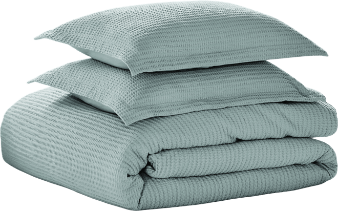 Cloud Waffle Textured 3-Pc. Duvet Cover Set, King/California King