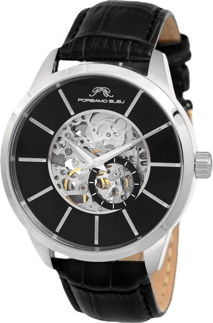 Men's Cassius Automatic Genuine Leather Band Watch 801CCAL