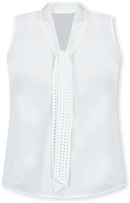 Women's Sleeveless Tie-Neck Top, Regular & Petite