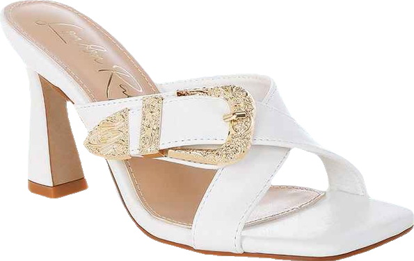 Mohaya Engraved Metallic Buckle Sandals Women