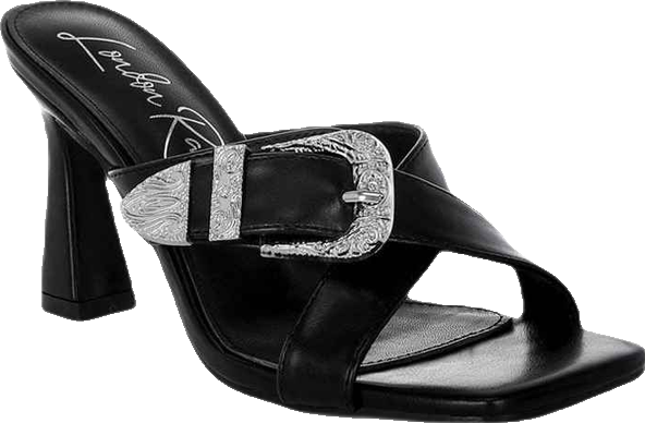 Mohaya Engraved Metallic Buckle Sandals Women