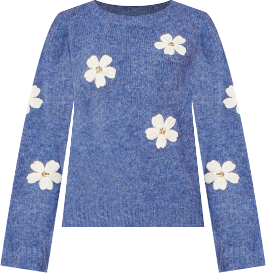 Women's Crochet Flower Knit Sweater