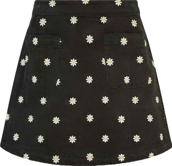 Women's Corduroy Daisy Mini Skirt