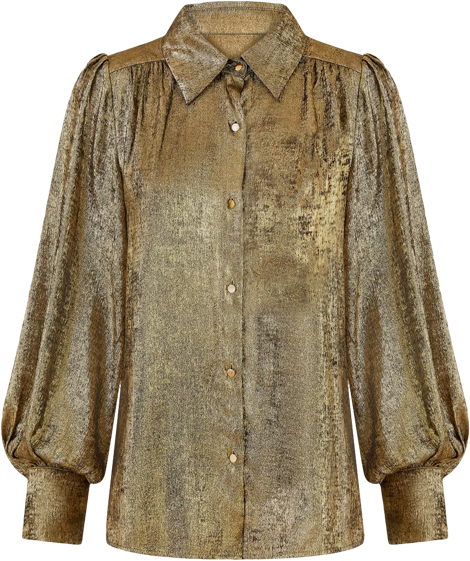 Women's Metallic Relaxed Balloon Sleeve Shirt
