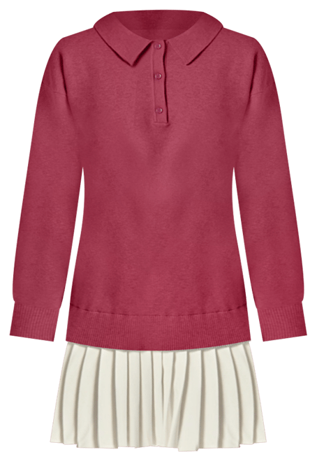 Women's Polo Mixed Media Mini Dress