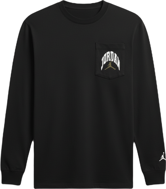 Jordan Brooklyn Playera de cuello redondo de manga larga Realtree con bolsillo para hombre