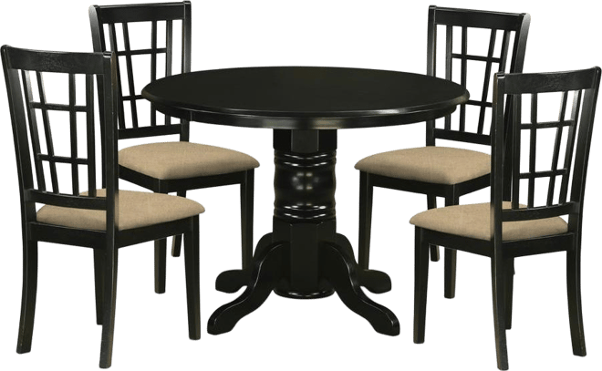 SHNI5-blk-c 5 Pc Dining room set