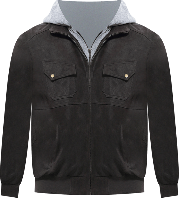 Men Civic Distressed Leather Bomber Jacket