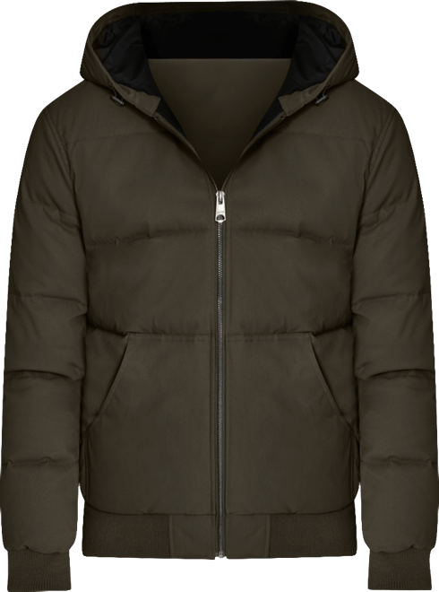 Men's Quilted Bomber with Hood Jacket