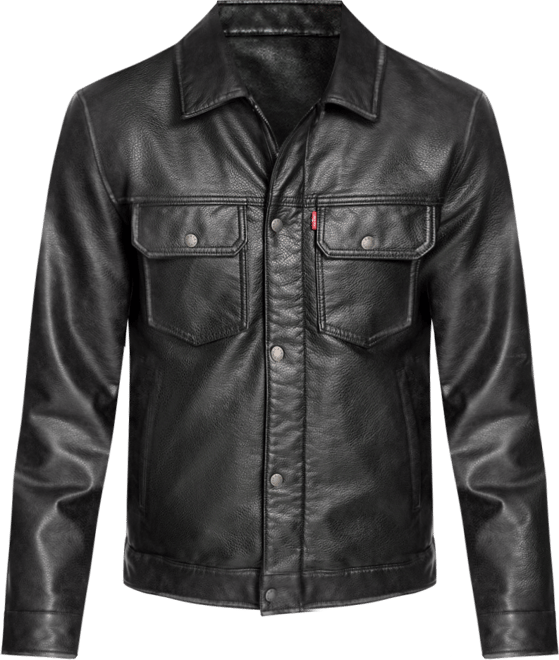 Levi's Men's Faux Leather Trucker Jacket - Macy's