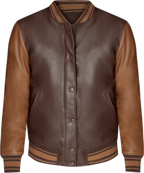 Men's Faux Leather Varsity Jacket