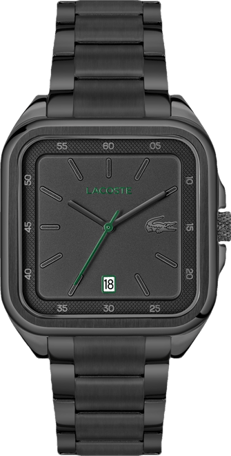 Men's Ionic Plated Black Stainless Steel Bracelet Watch, 39mm