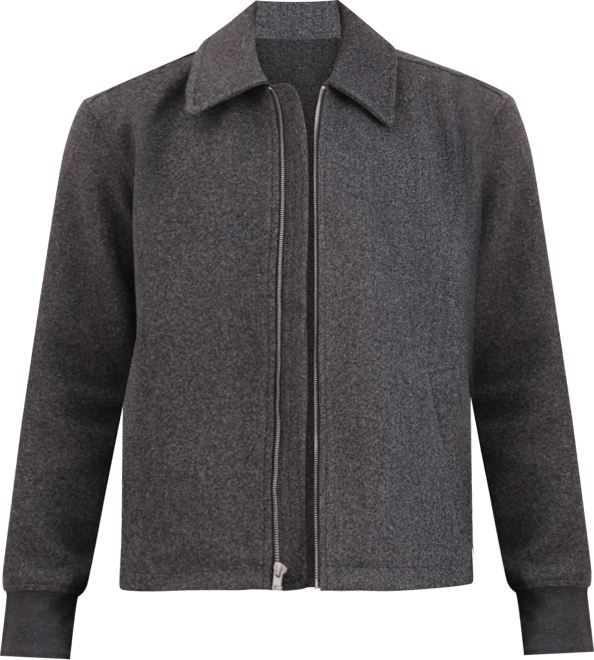 Men's Faux Wool Zip-Front Jacket