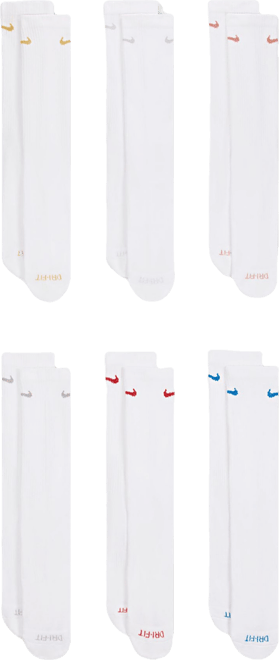 Unisex Everyday Plus Cushioned Training 6-Pairs Crew Socks