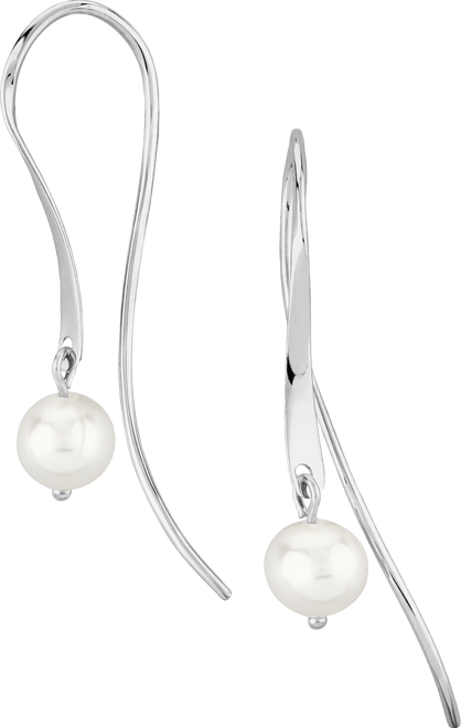 Cultured Freshwater Pearl (5mm) Love Knot Stud Earrings in 14k Gold