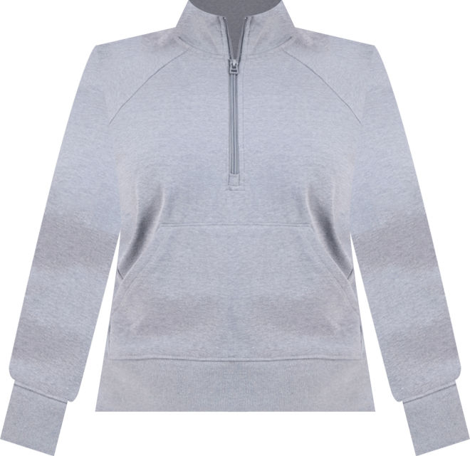 Plus Size Heathered Quarter-Zip Fleece Top, Macy's Exclusive