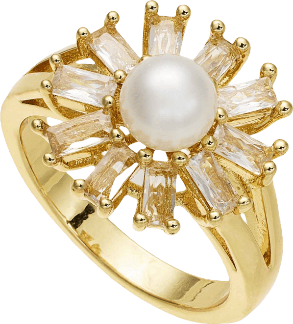 Cubic Zirconia & Imitation Pearl Statement Ring, Macy's Exclusive