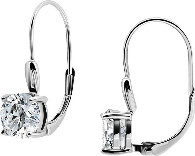 Round Cubic Zirconia Leverback Earrings in Gold Vermeil Over Sterling Silver, Macy's Exclusive