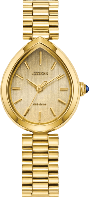 Women's Eco-Drive Classic Rainell Gold-Tone Stainless Steel Bracelet Watch, 26mm