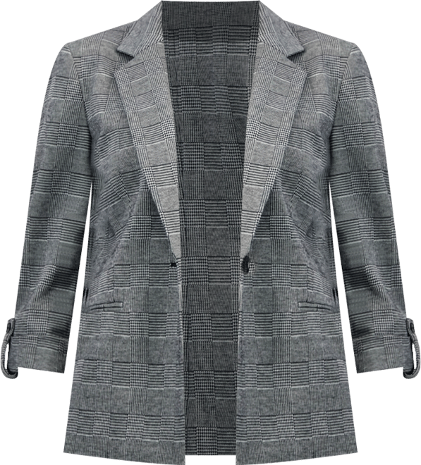 Ak Anne Klein Petite Single-Button Roll-Tab Blazer