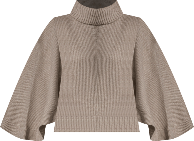 Women's Oversized Turtleneck Sweater Poncho