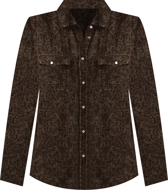 Women's Printed Western Button Down Top