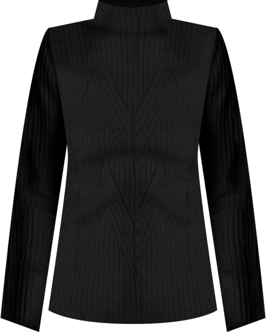 Women's Large Chevron Stitch Long-Sleeve Sweater