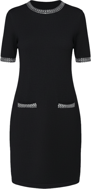 Women's Crewneck Embellished Shift Dress