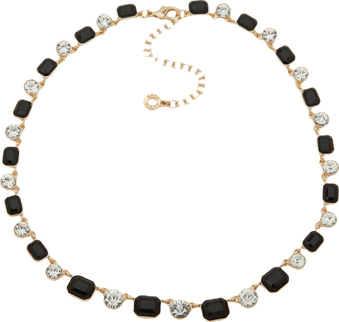 Glass Stones Gold-Tone Single Strand Necklace