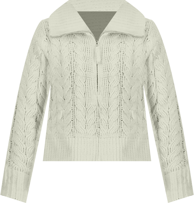 Juniors' Chenille Cable-Knit Half-Zip Sweater