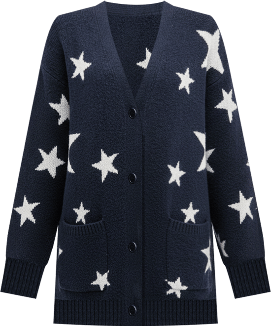 Juniors' V-Neck Button Front Teddy Long Cardigan