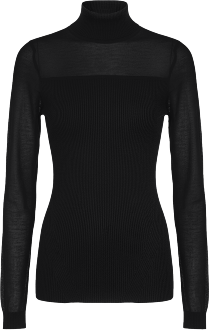 Women's Rib Mock Neck Long Sleeve Sweater