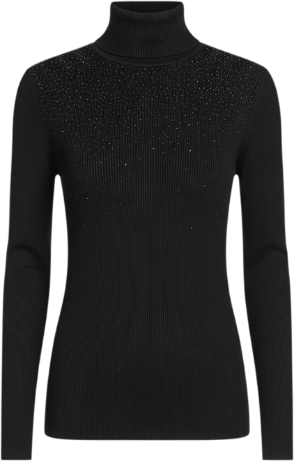 Women's Embellished Long Sleeve Turtle Neck Top