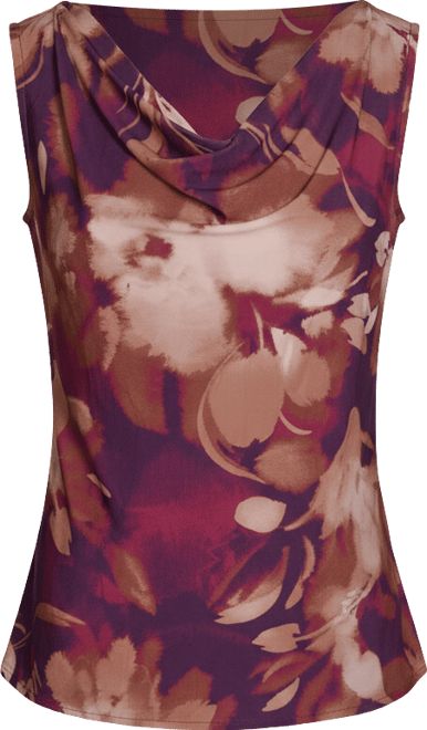 Women's Printed Sleeveless Cowl Neck Top