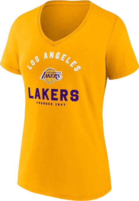 Women's Gold Los Angeles Lakers Unrivaled V-Neck T-Shirt