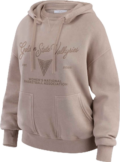 Women's Tan Golden State Valkyries Washed Pullover Crewdie Hoodie