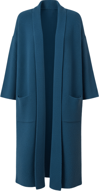 Women's Knitted Maxi Cardigan With Pockets