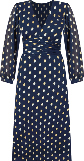 Women's Elegant Foil Print Midi Dress