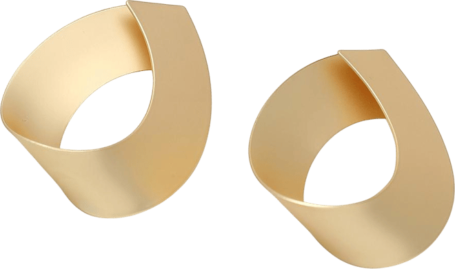 Women's Gold Metallic Twist Drop Earrings