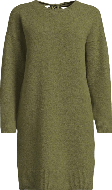 Women's Fuzzy Bow Back Mini Sweater Dress