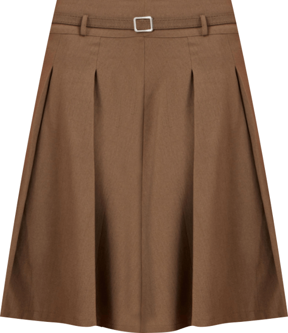 Women's Pleated Midi Skirt With Belt