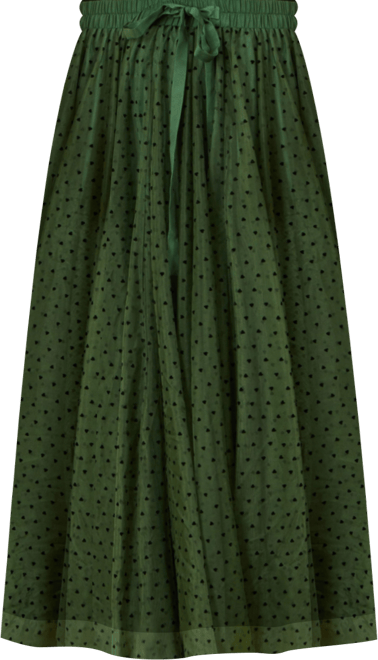 Women's Mesh Heart Print Tulle Skirt