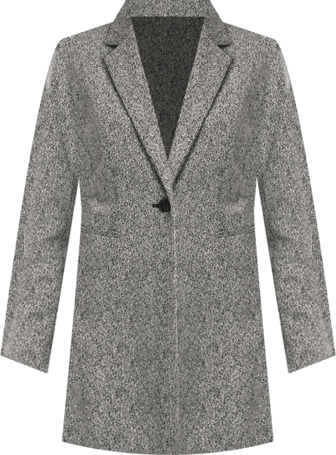 Petites Notch-Lapel Single-Button Long-Sleeve Jacket