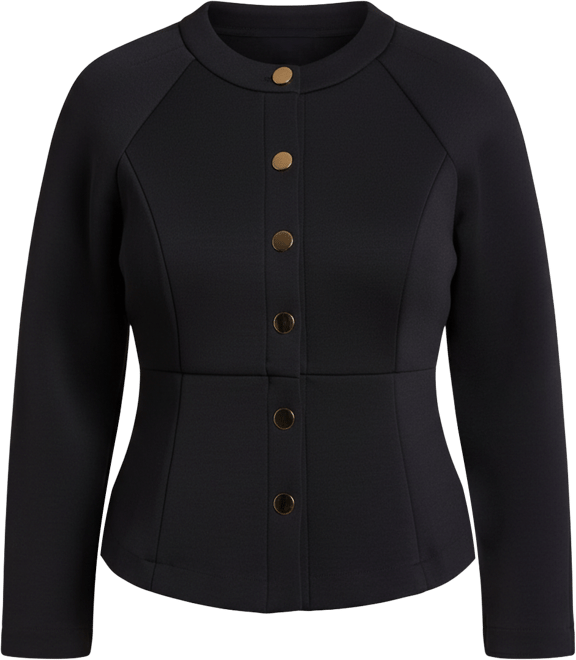 Women's Strong Shoulder Nipped Waist Scuba Jacket