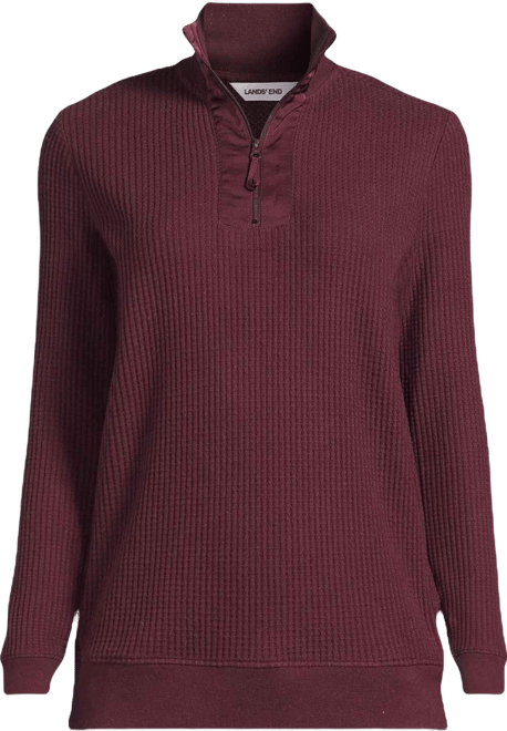 Women's Long Sleeve Waffle Quarter Zip Pullover
