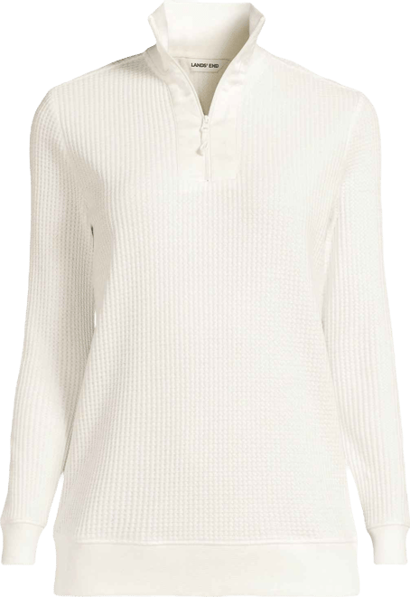 Women's Long Sleeve Waffle Quarter Zip Pullover