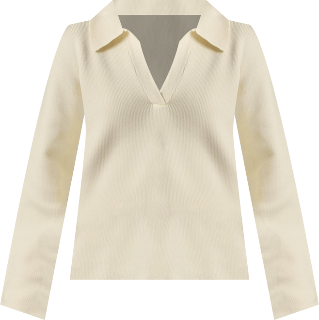 Women's Oversized Collar Knit Top