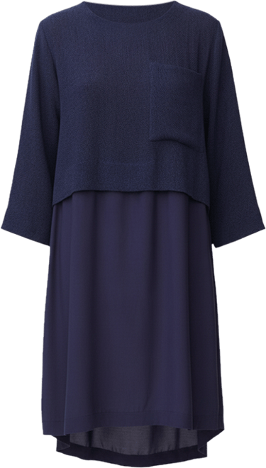 Women's MaNonah 3/4 Sleeve Layered Midi Dress