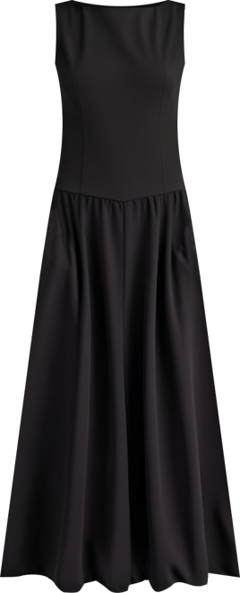 Women's Sleeveless Bateau-Neck Fit-And-Flare Midi Dress