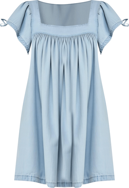 Women's Flutter-Sleeve Babydoll Dress